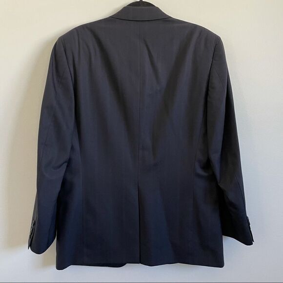 J.P. Tilford Samuelsohn Navy Striped Print Mens Blazer - Picture 3 of 12